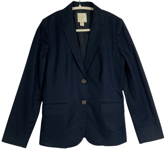 J. Crew Factory Suiting Cotton Blazer in navy, 36734, Size 4, Cotton/Spandex - Picture 1 of 8